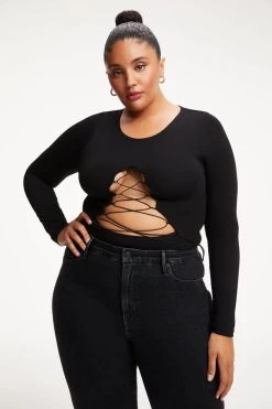 Flash Sale โ๏ธ GOOD AMERICAN Bodysuits GOOD TOUCH LACE UP BODYSUIT | BLACK001 ๐ 16 GOOD AMERICAN Bodysuits GOOD TOUCH LACE UP BODYSUIT | BLACK001