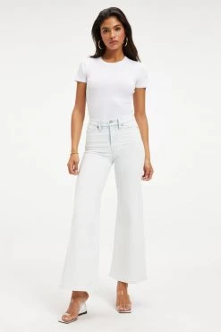 GOOD AMERICAN RIB FITTED TEE BODYSUIT | WHITE001