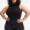 GOOD AMERICAN Bodysuits GOOD TOUCH SLEEVELESS TURTLENECK BODY | BLACK001