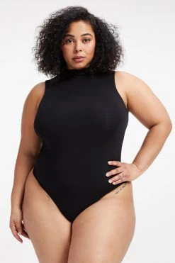 GOOD AMERICAN Bodysuits GOOD TOUCH SLEEVELESS TURTLENECK BODY | BLACK001