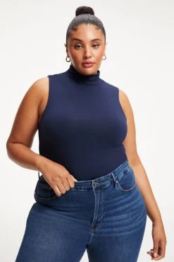 GOOD AMERICAN GOOD TOUCH TURTLENECK BODY | NAVY001 Bodysuits