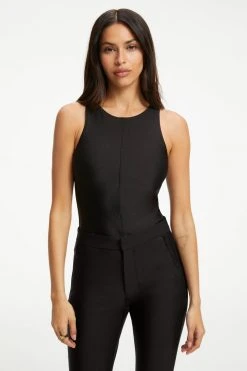 GOOD AMERICAN COMPRESSION HIGH NECK BODYSUIT | BLACK001 Bodysuits