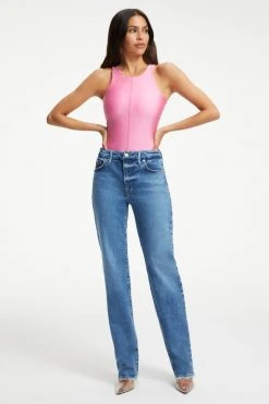 GOOD AMERICAN COMPRESSION HIGH NECK BODYSUIT | SORORITY PINK003