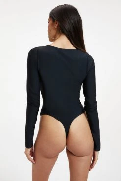 Budget 🔥 GOOD AMERICAN COMPRESSION LONG SLEEVE BODYSUIT | BLACK001 ⭐ 15 GOOD AMERICAN COMPRESSION LONG SLEEVE BODYSUIT | BLACK001