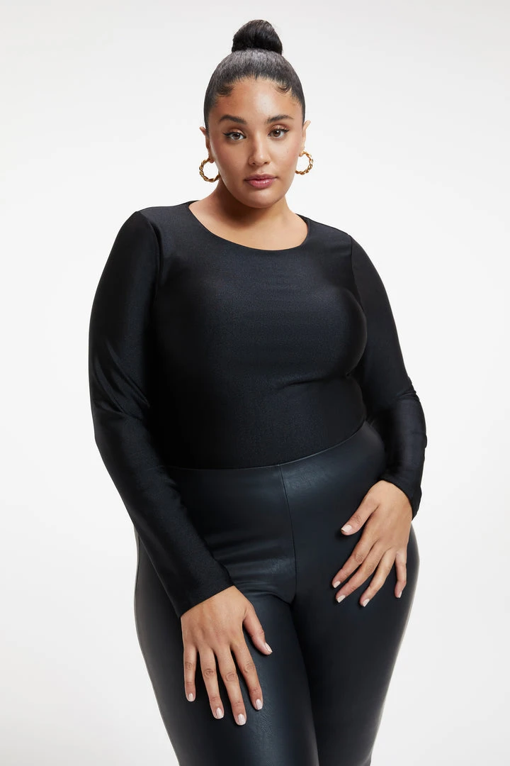 Budget 🔥 GOOD AMERICAN COMPRESSION LONG SLEEVE BODYSUIT | BLACK001 ⭐ 7 GOOD AMERICAN COMPRESSION LONG SLEEVE BODYSUIT | BLACK001