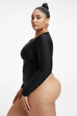 Budget 🔥 GOOD AMERICAN COMPRESSION LONG SLEEVE BODYSUIT | BLACK001 ⭐ 21 GOOD AMERICAN COMPRESSION LONG SLEEVE BODYSUIT | BLACK001