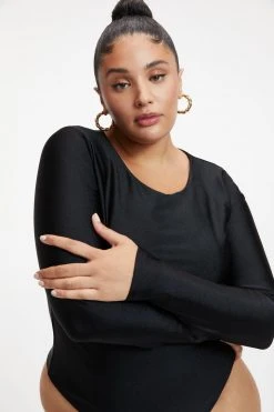 Budget 🔥 GOOD AMERICAN COMPRESSION LONG SLEEVE BODYSUIT | BLACK001 ⭐ 17 GOOD AMERICAN COMPRESSION LONG SLEEVE BODYSUIT | BLACK001