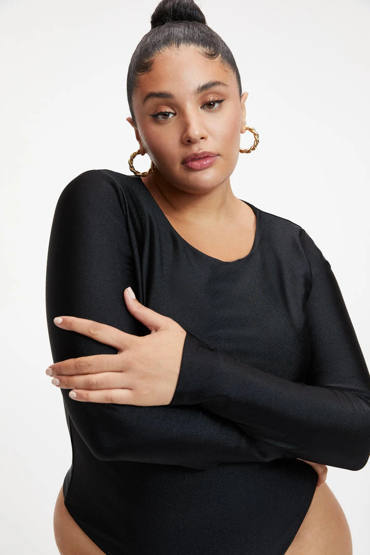 Budget 🔥 GOOD AMERICAN COMPRESSION LONG SLEEVE BODYSUIT | BLACK001 ⭐ 6 GOOD AMERICAN COMPRESSION LONG SLEEVE BODYSUIT | BLACK001