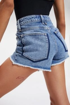 GOOD AMERICAN High Waisted THE BOMBSHELL SHORT | INDIGO052