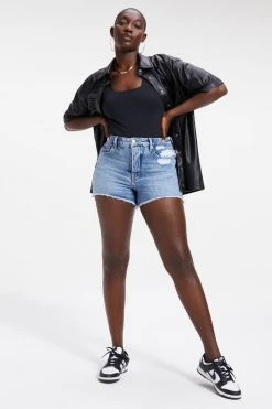 GOOD AMERICAN High Waisted THE BOMBSHELL SHORT | INDIGO052