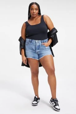 GOOD AMERICAN High Waisted THE BOMBSHELL SHORT | INDIGO052