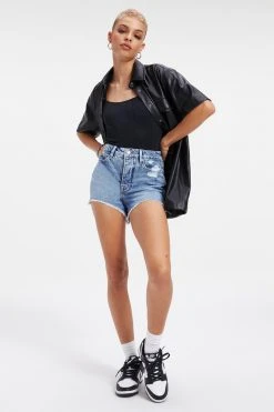 GA-SALE High Waisted THE BOMBSHELL SHORT | INDIGO095