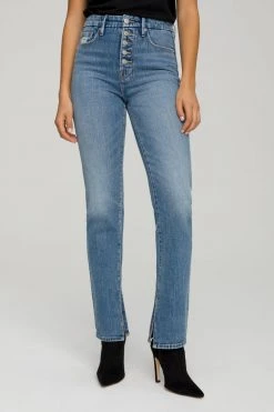 GA-SALE High Waisted GOOD BOY EXPOSED BUTTON | BLUE657