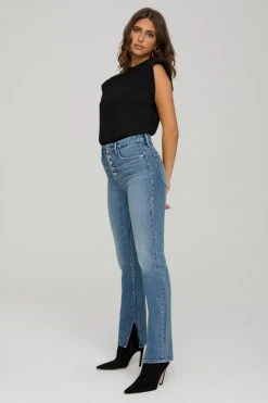 GA-SALE High Waisted GOOD BOY EXPOSED BUTTON | BLUE657