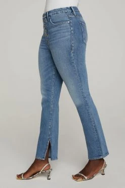 GA-SALE High Waisted GOOD BOY EXPOSED BUTTON | BLUE657