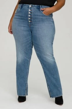 GA-SALE High Waisted GOOD BOY EXPOSED BUTTON | BLUE657