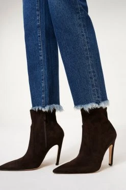 GA-SALE GOOD BOY FRAY HEM 28" INSEAM | INDIGO084 High Waisted