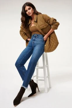 GA-SALE GOOD BOY FRAY HEM 28" INSEAM | INDIGO084 High Waisted