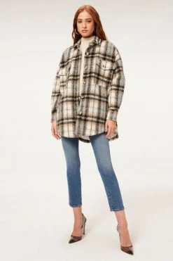GOOD AMERICAN NEUTRAL PLAID SHACKET | NEUTRAL PLAID001 Jackets