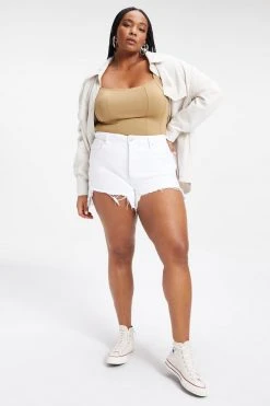 GOOD AMERICAN BOMBSHELL SHORT | WHITE038 High Waisted