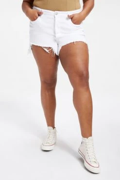 GOOD AMERICAN BOMBSHELL SHORT | WHITE038 High Waisted