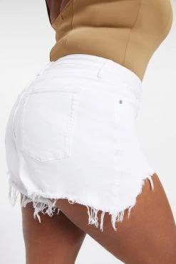 GOOD AMERICAN BOMBSHELL SHORT | WHITE038 High Waisted