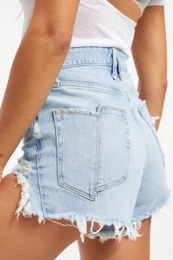 GOOD AMERICAN BOMBSHELL SHORT SPLIT POCKETS | INDIGO110 High Waisted