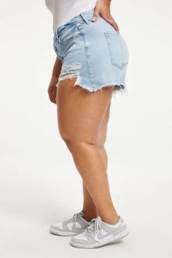 GOOD AMERICAN BOMBSHELL SHORT SPLIT POCKETS | INDIGO110 High Waisted