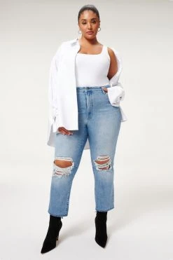 GA-SALE High Waisted GOOD BOY DESTRUCTED 28” | INDIGO085