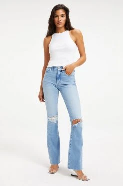 GOOD AMERICAN GOOD CLASSIC BOOT RAW HEM | INDIGO129 High Waisted