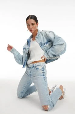 GOOD AMERICAN GOOD CLASSIC CROSSOVER WAIST | BLUE681