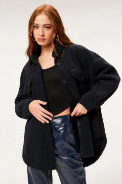 Best deal ๐ GOOD AMERICAN Jackets SHERPA SHACKET | MIDNIGHT001 โ๏ธ 18 GOOD AMERICAN Jackets SHERPA SHACKET | MIDNIGHT001