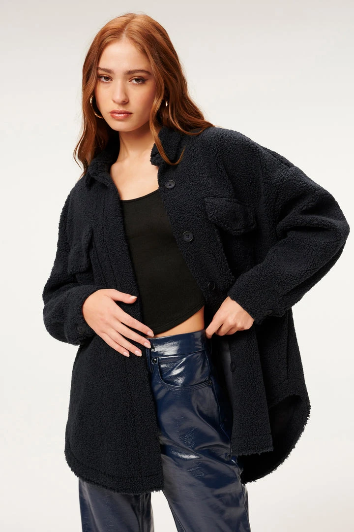 Best deal ๐ GOOD AMERICAN Jackets SHERPA SHACKET | MIDNIGHT001 โ๏ธ 3 GOOD AMERICAN Jackets SHERPA SHACKET | MIDNIGHT001