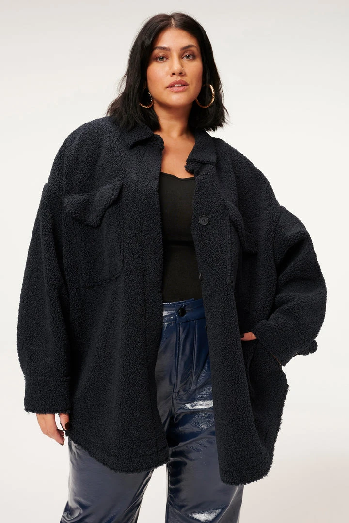 Best deal ๐ GOOD AMERICAN Jackets SHERPA SHACKET | MIDNIGHT001 โ๏ธ 2 GOOD AMERICAN Jackets SHERPA SHACKET | MIDNIGHT001