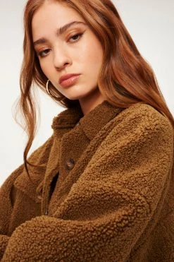 Deals 🎁 GOOD AMERICAN SHERPA SHACKET | SEPIA001 😉 23 GOOD AMERICAN SHERPA SHACKET | SEPIA001