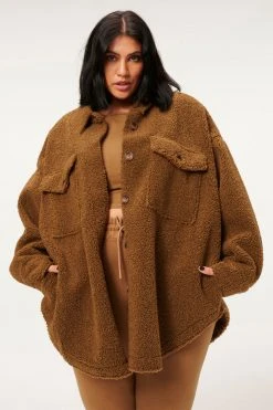 Deals 🎁 GOOD AMERICAN SHERPA SHACKET | SEPIA001 😉 19 GOOD AMERICAN SHERPA SHACKET | SEPIA001