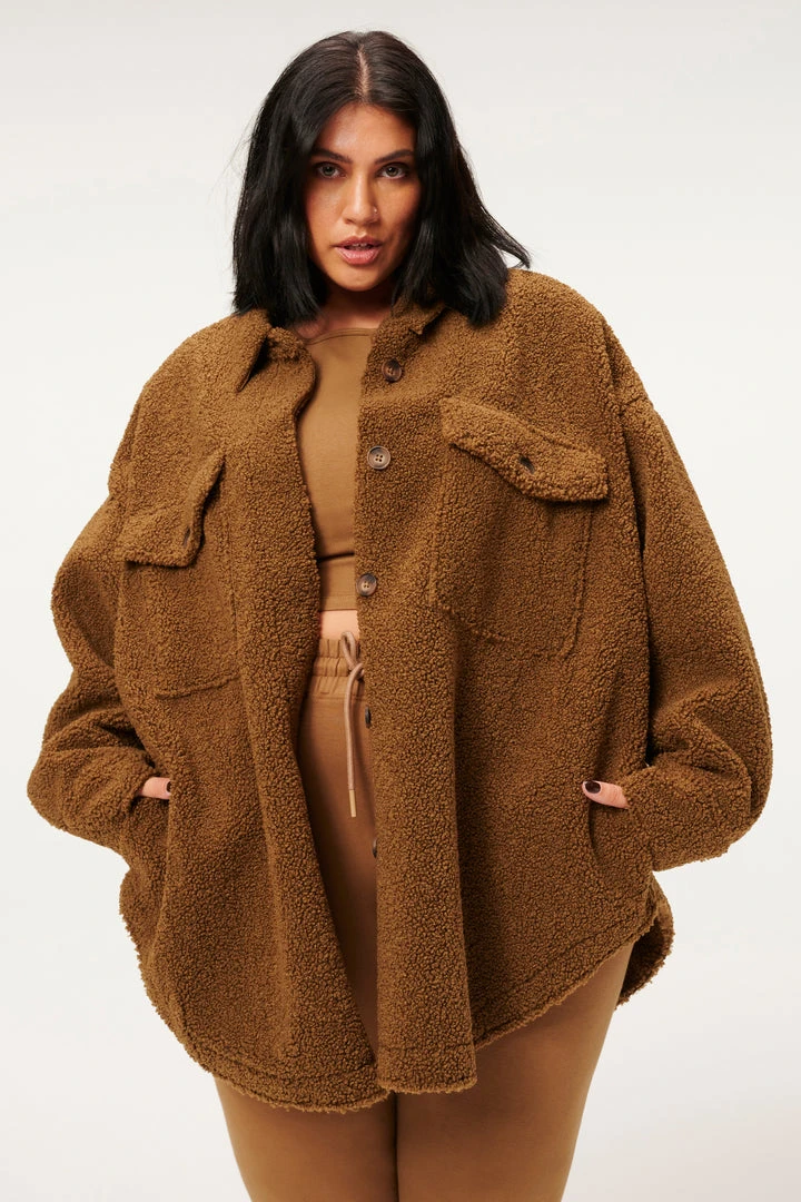 Deals 🎁 GOOD AMERICAN SHERPA SHACKET | SEPIA001 😉 4 GOOD AMERICAN SHERPA SHACKET | SEPIA001