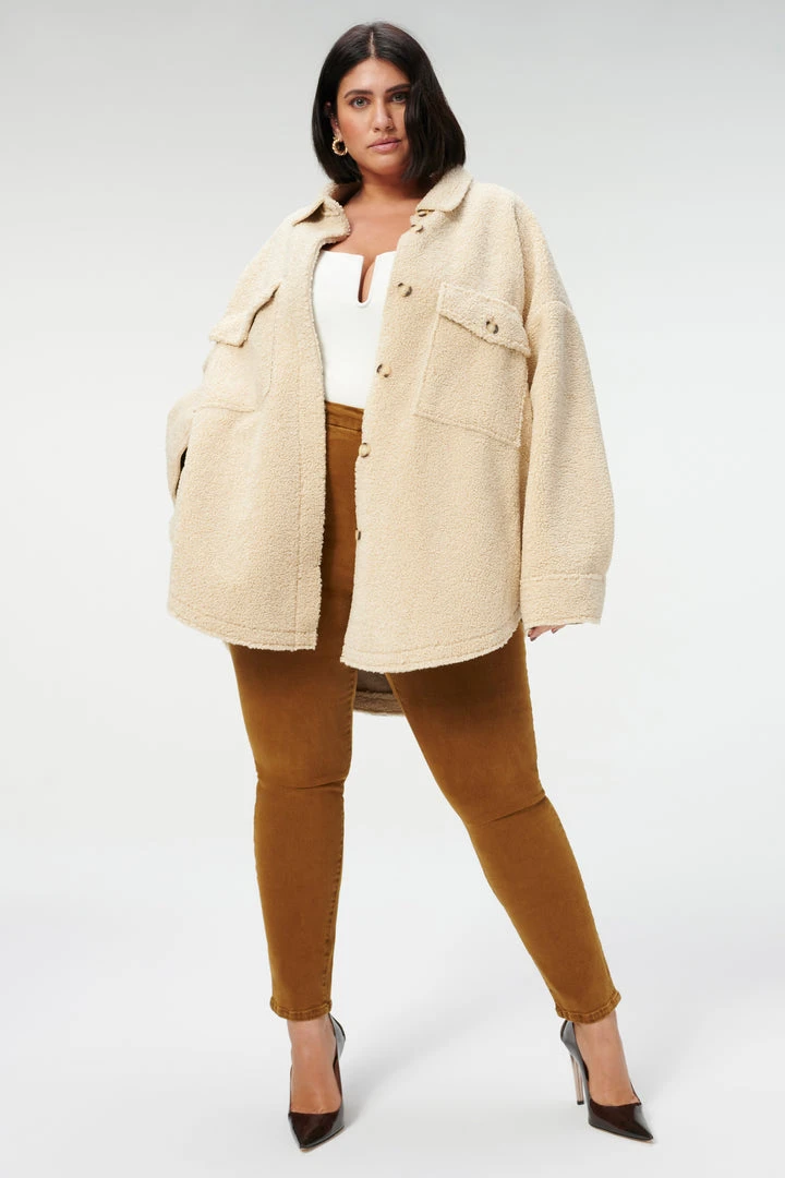 Flash Sale ❤️ GOOD AMERICAN SHERPA SHACKET | TUSK001 🥰 12 GOOD AMERICAN SHERPA SHACKET | TUSK001