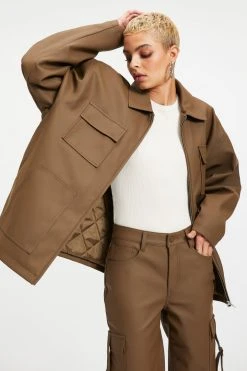 GA-SALE Tops LEATHER CHORE JACKET | FOG001