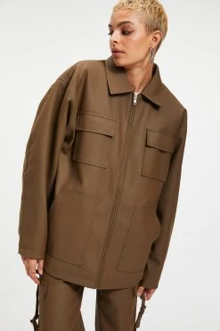 GA-SALE Tops LEATHER CHORE JACKET | FOG001