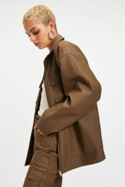 GA-SALE Tops LEATHER CHORE JACKET | FOG001