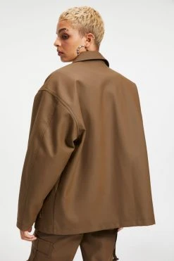 GA-SALE Tops LEATHER CHORE JACKET | FOG001