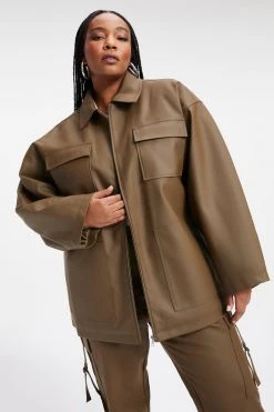 GA-SALE Tops LEATHER CHORE JACKET | FOG001