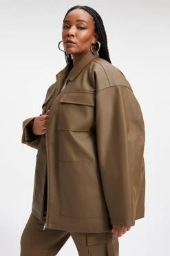 GA-SALE Tops LEATHER CHORE JACKET | FOG001