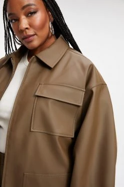 GA-SALE Tops LEATHER CHORE JACKET | FOG001