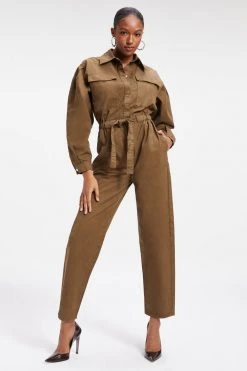 GA-SALE CINCHED JUMPSUIT | FOG001