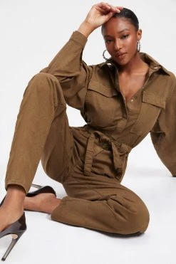 GA-SALE CINCHED JUMPSUIT | FOG001