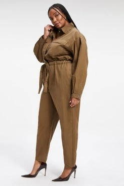 GA-SALE CINCHED JUMPSUIT | FOG001