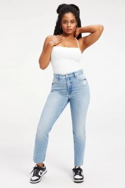 GOOD AMERICAN GOOD CLASSIC RAW HEM | INDIGO122 High Waisted