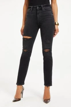 GOOD AMERICAN GOOD CLASSIC WITH NATURAL FRAY | BLACK273